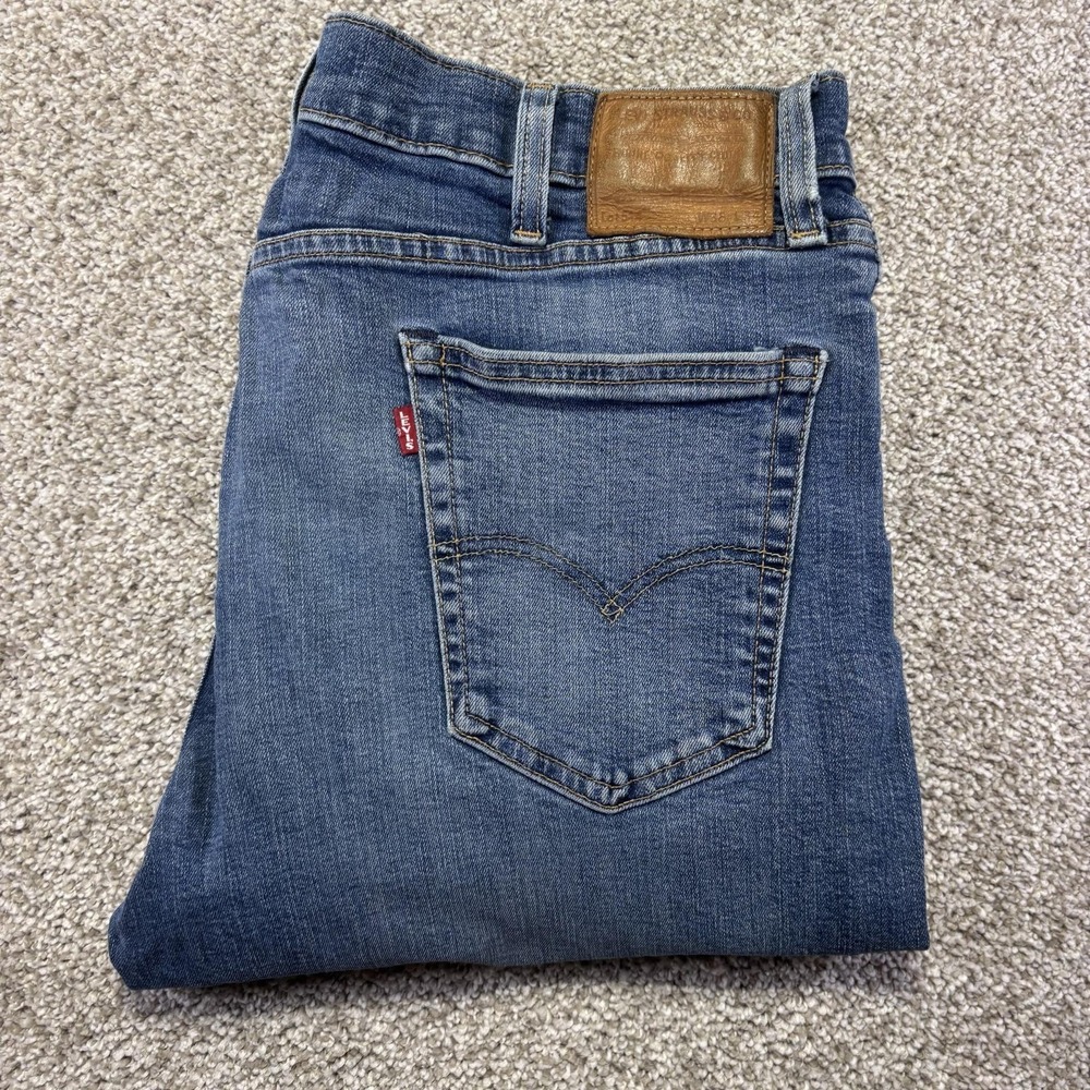 Levis 514 Jeans Mens 38x32 Blue Medium Wash Regular Straight Denim Pants Premium